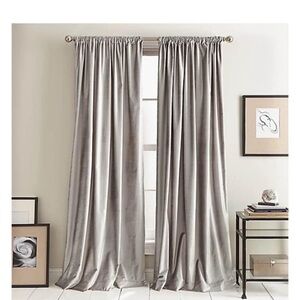 DKNY Silver Velvet Drapes